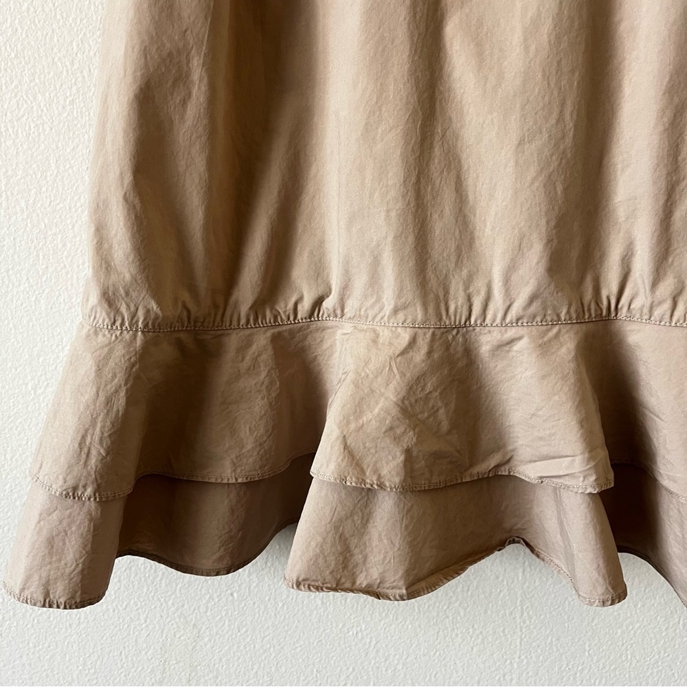 Marissa Webb x RTR Khaki Ruffle Wrap Dress Tan V-Neck Mini Button Front‎ size 0 - Picture 15 of 16
